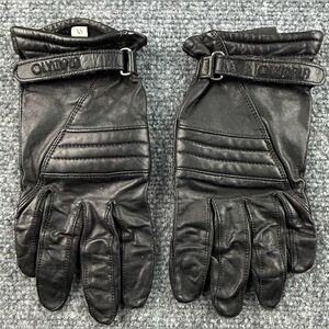 Olympia Black 100% Leather Motorcycle Gloves Mens Size XS Palm Lining